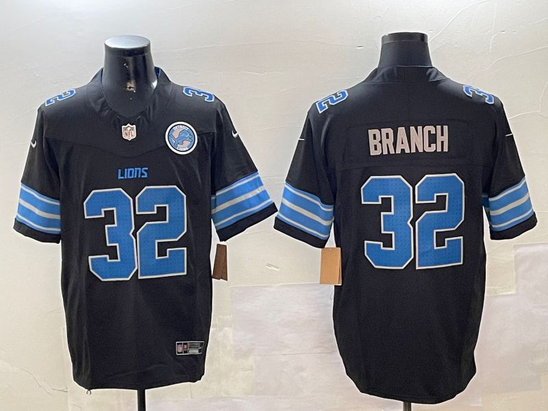 Men Detroit Lions #32 Branch Black three generations 2024 Nike Limited NFL Jersey style 2